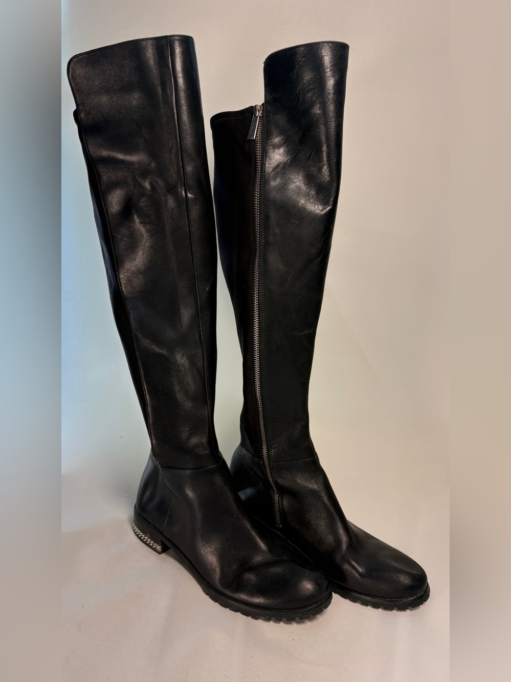 Michael‎ Kors Black Over-the-Knee Leather Zip Boots